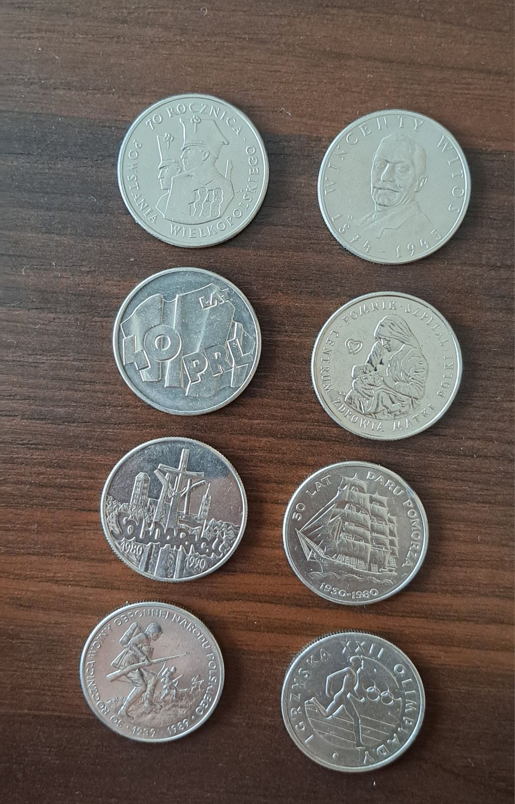 20 zl, 100 zl, 500 zl, 10000 zl Monety kolekcjonerskie PRL