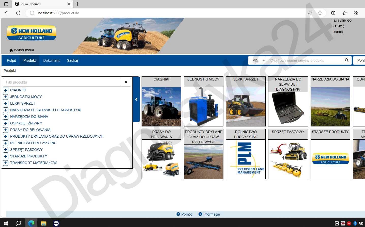 KOMPLET INSTRUKCJI Serwisowych eTim GO 23.09 Case New Holland PL