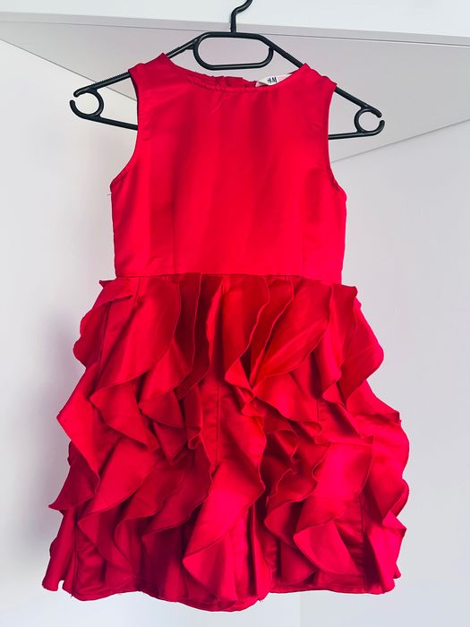 Czerwona sukienka H&M 7-9 lat (128)