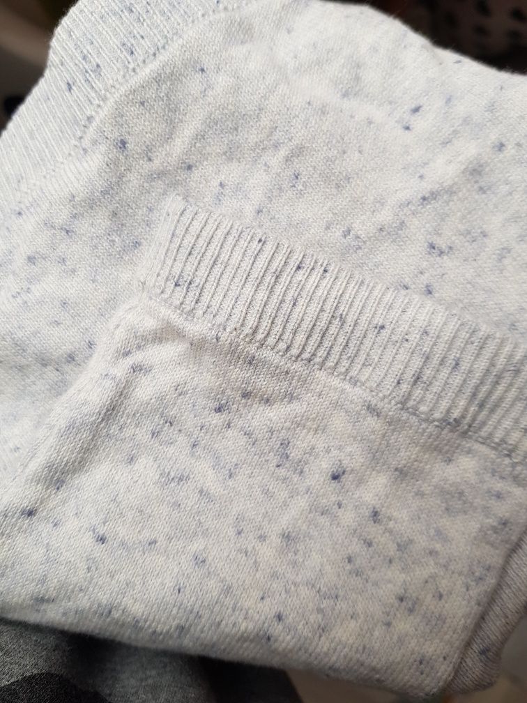 Sweter nowy Reserved błękitny szary M lekki elastyczny melanżowy
