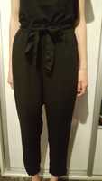 Spodnie czarne H&M r. 34 materiałowe damskie z paskiem