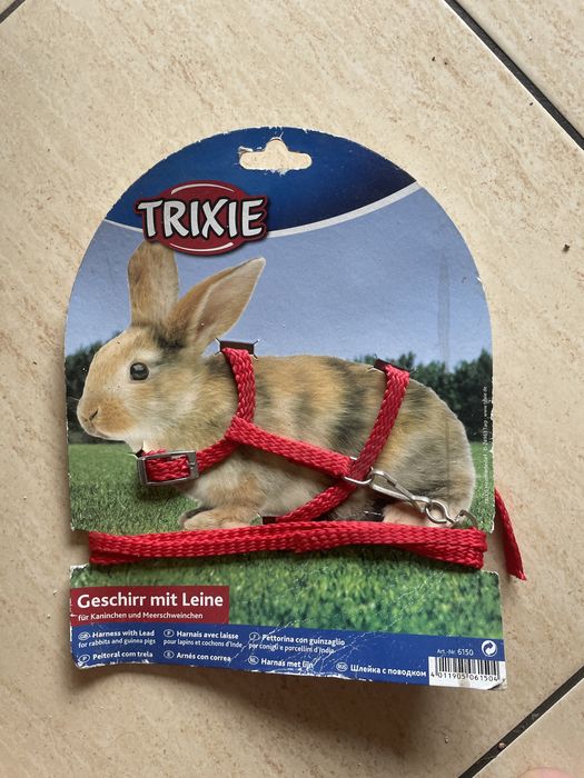 Smycz dla krolika królików trixie czerwone