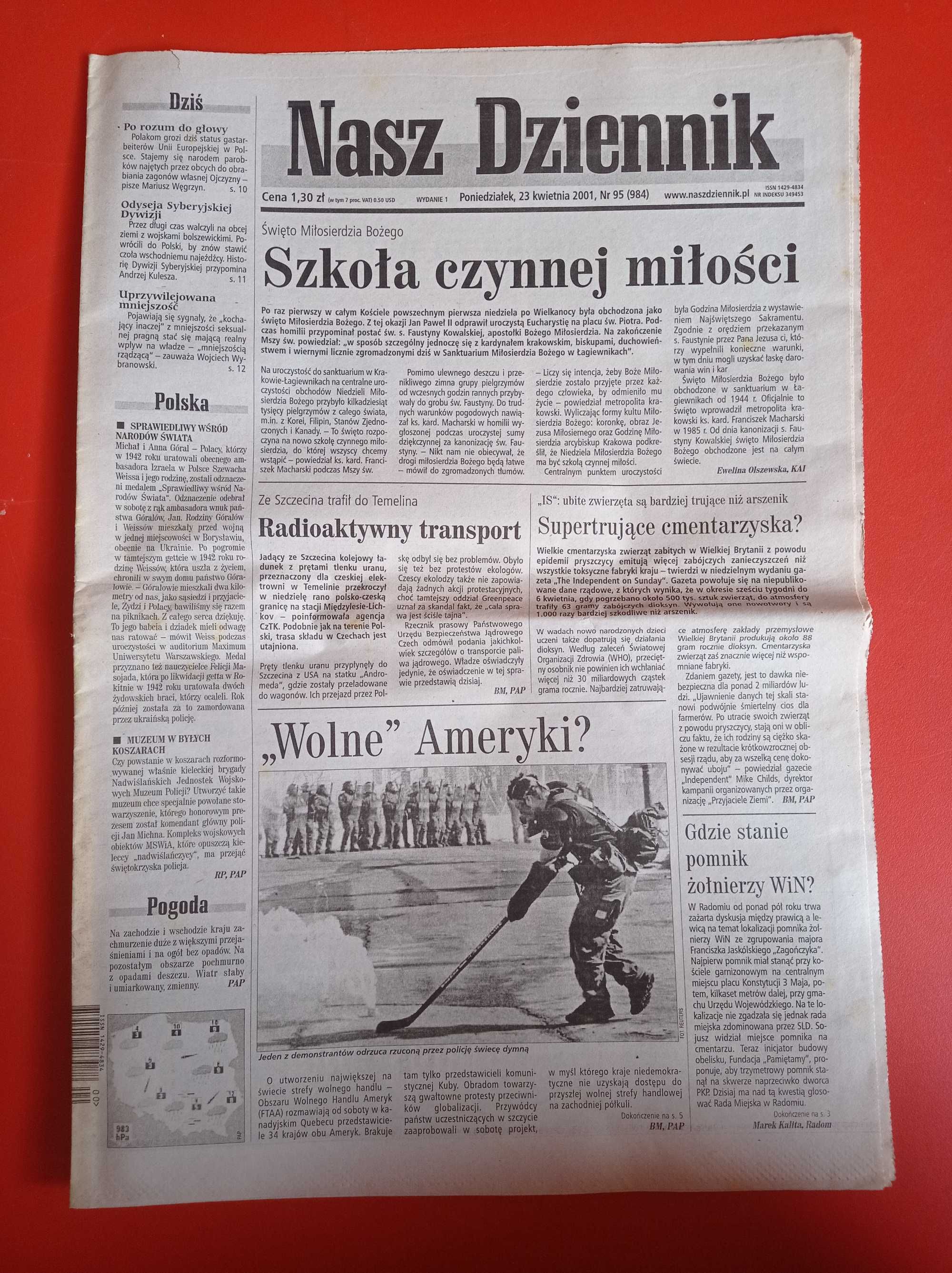 Nasz Dziennik, nr 95/2001, 23 kwietnia 2001