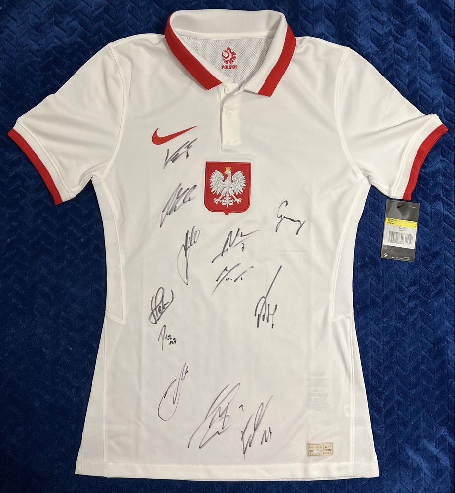 Koszulka meczowa reprezentacji Polski z autografami