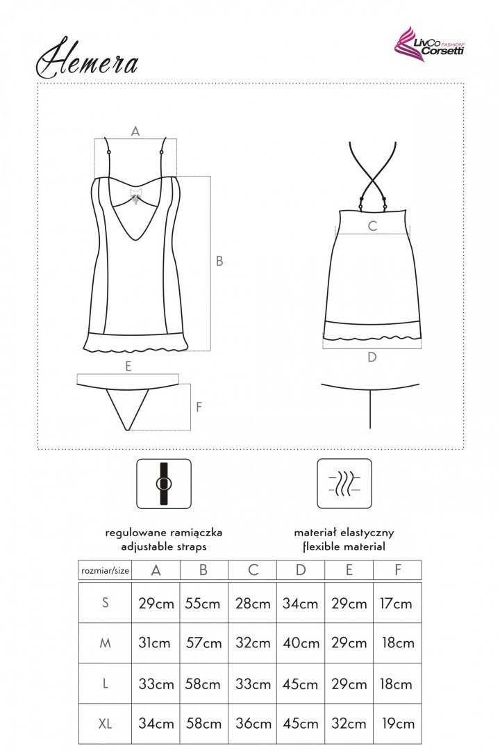 Bielizna erotyczna LivCo komplet koszulka + stringi Hemera S