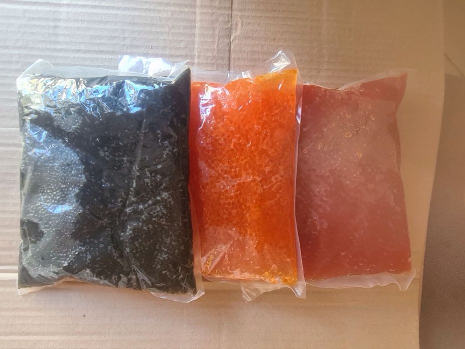 Ікра червона та чорна 1кг 1.5кг лосось, форель, кета