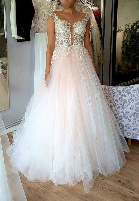 Suknia ślubna wysoka kobieta niepowtarzalna sukienka r38 36 40