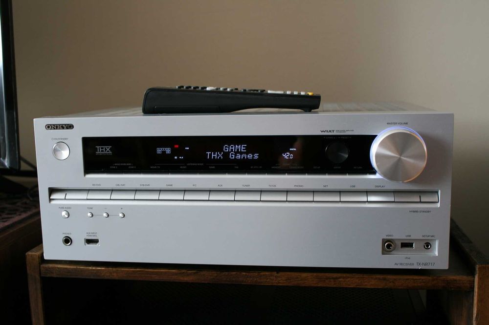 Mocny amplituner Onkyo TX NR 717 THX WiFi USB wzmacniacz kino domowe