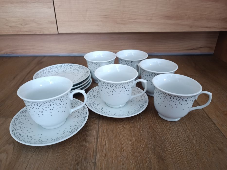 Tadar - Komplet 6 Filiżanek Do Kawy Ze Spodkami Bella Feguro