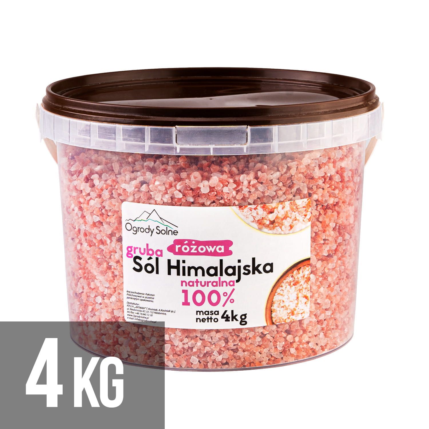 Sól w wiaderku - himalajska różowa gruba - 4 kg