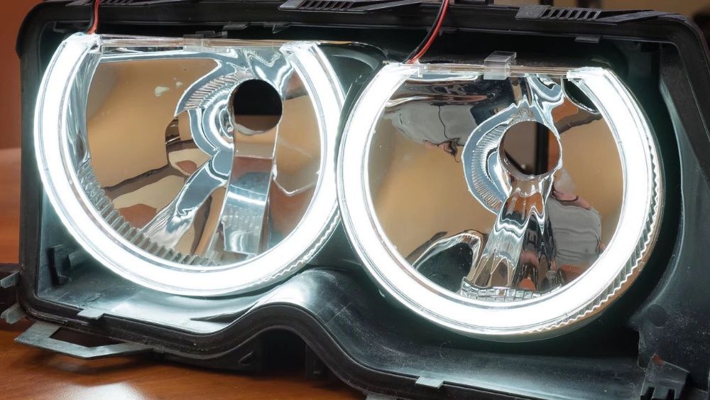 Ангельські очі crystal angel eyes LED для BMW E46 Е39 білий+жовтий