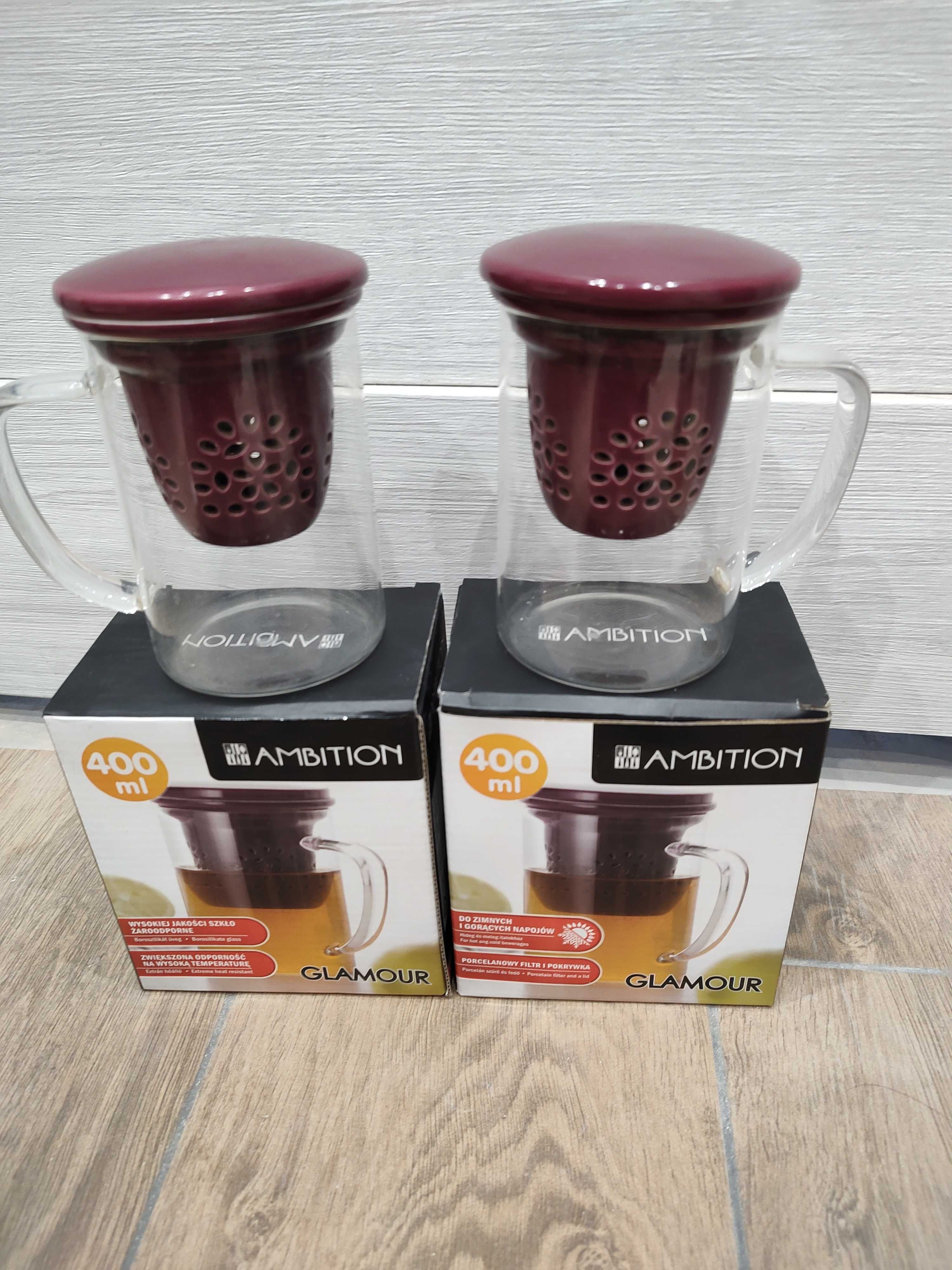 Kubek z zaparzaczem z pokrywką 400 ml cena dotyczy kompletu Ambition