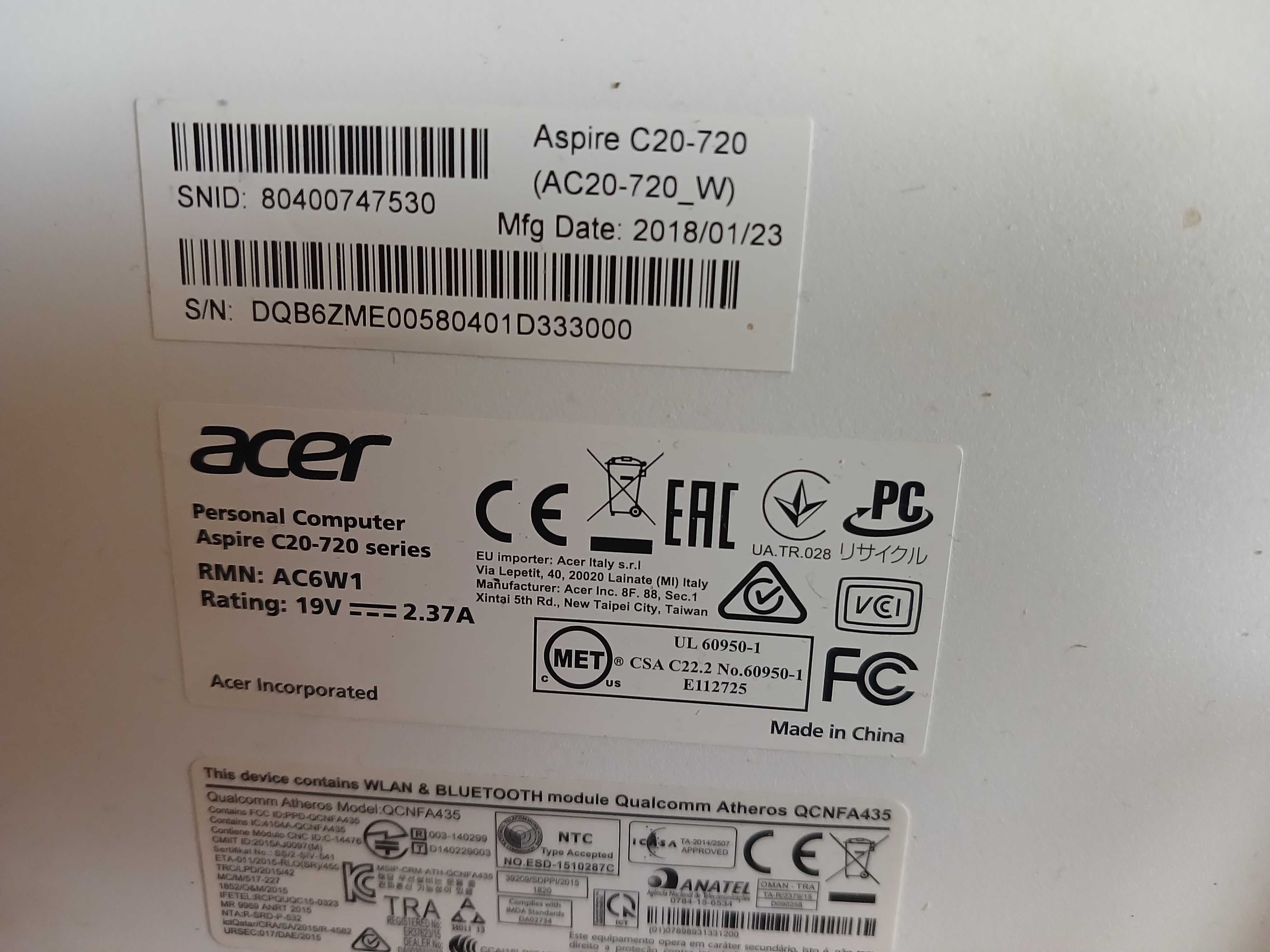 Моноблок ASER--1  жесткий диск 500 Гиг ; 1  жесткий диск 500 Гиг + SSD