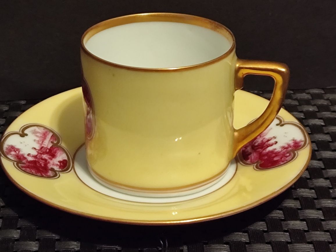 Porcelana CALAIS Czechy Dekor ROBRA Drezno Duo Mokka