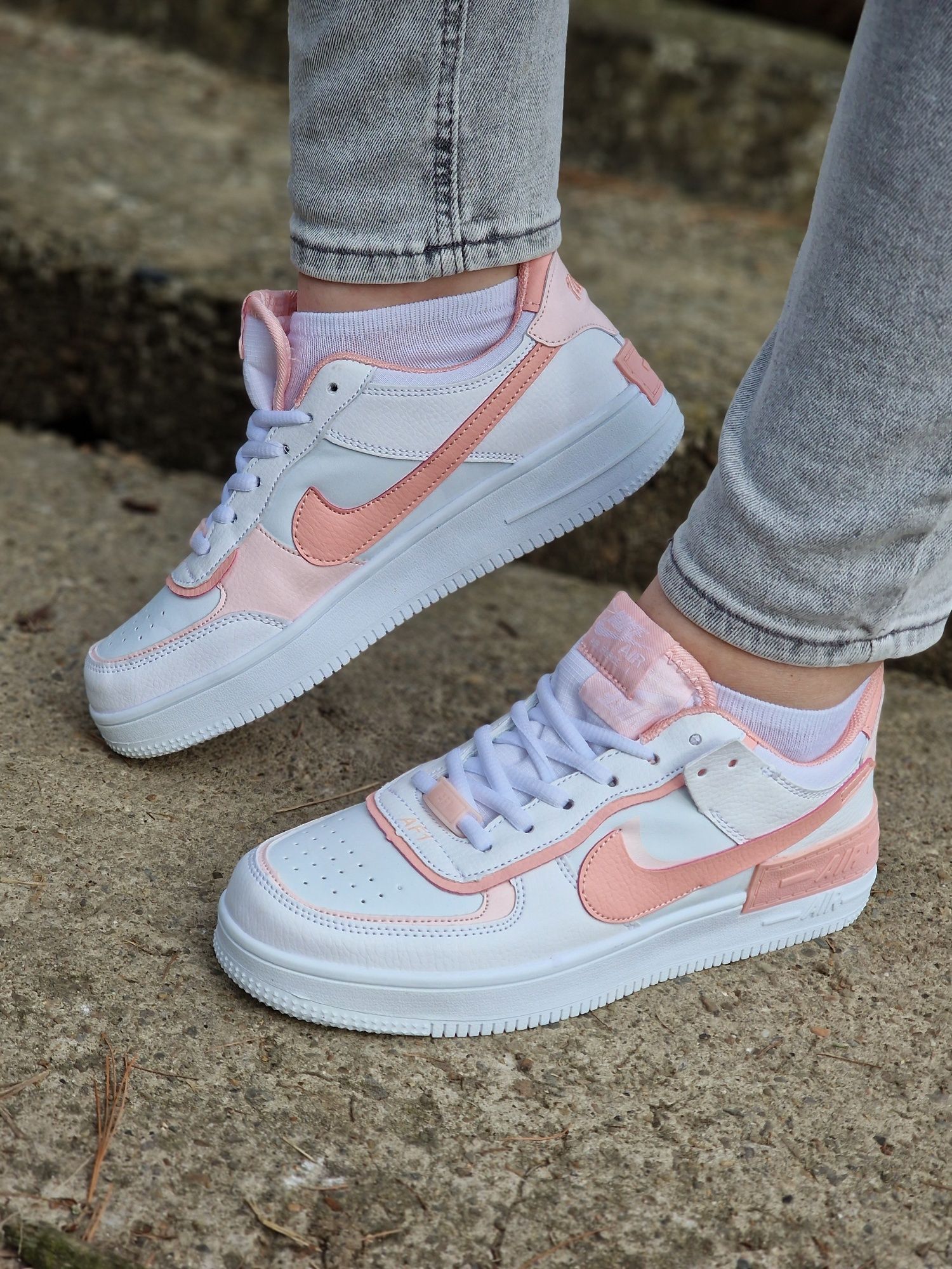 Жіночі кросівки Nike Air Force 1 Shadow "White Pink Blue"