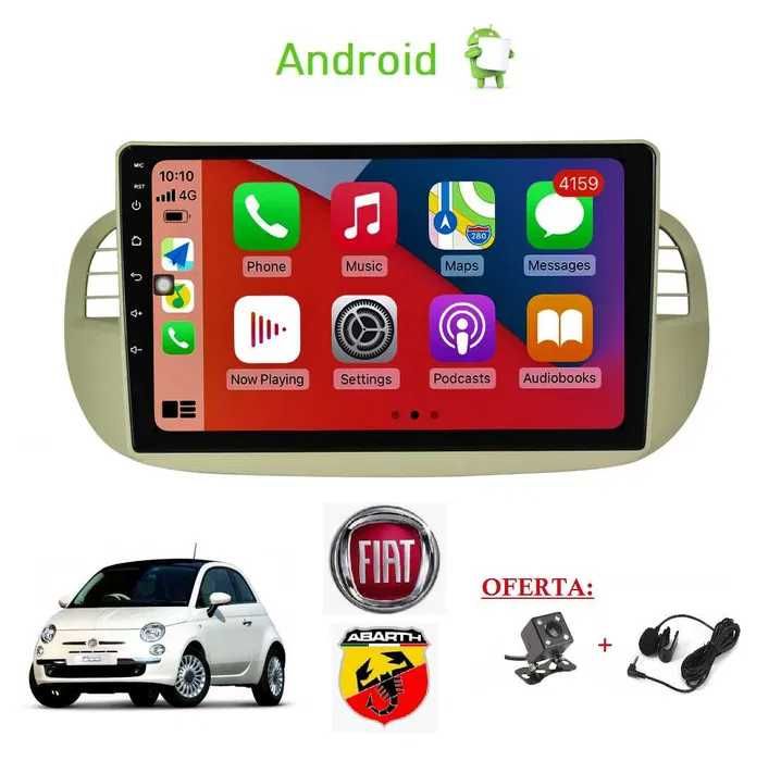 (NOVO) Rádio 2DIN • FIAT 500 (Desde 2007 a 2015) • ABARTH • Android