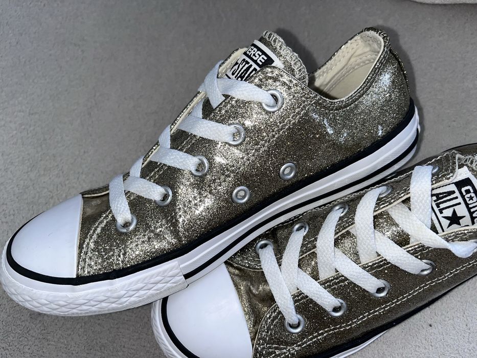 Converse conversy r.33 wkł.20cm złote brokat