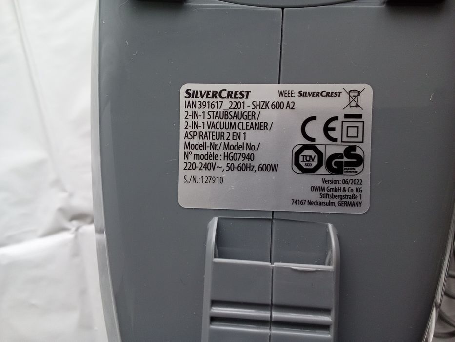 Odkurzacz bezworkowy sieciowy SILVERCREST nowy