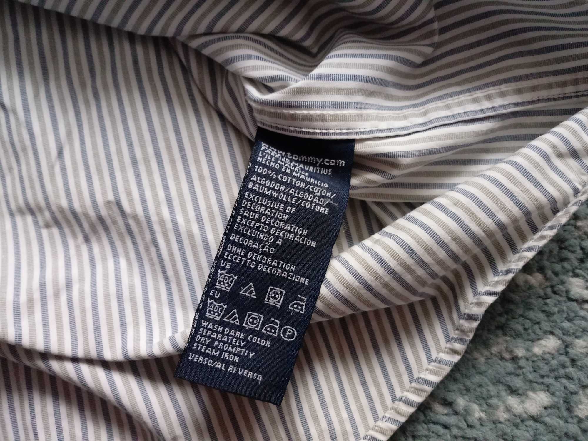 Tommy Hilfiger 80's 2 ply fabric męska koszula w paski r. M 15,5-16