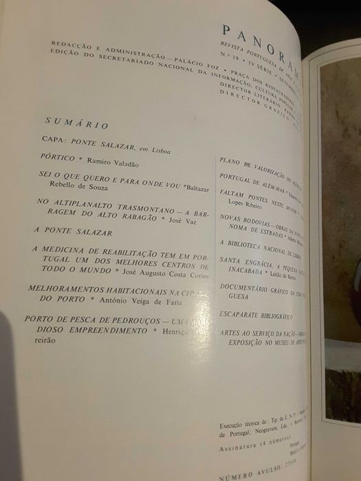 Panorama. Rio de Janeiro - Funchal - Ponte Salazar - Alentejo