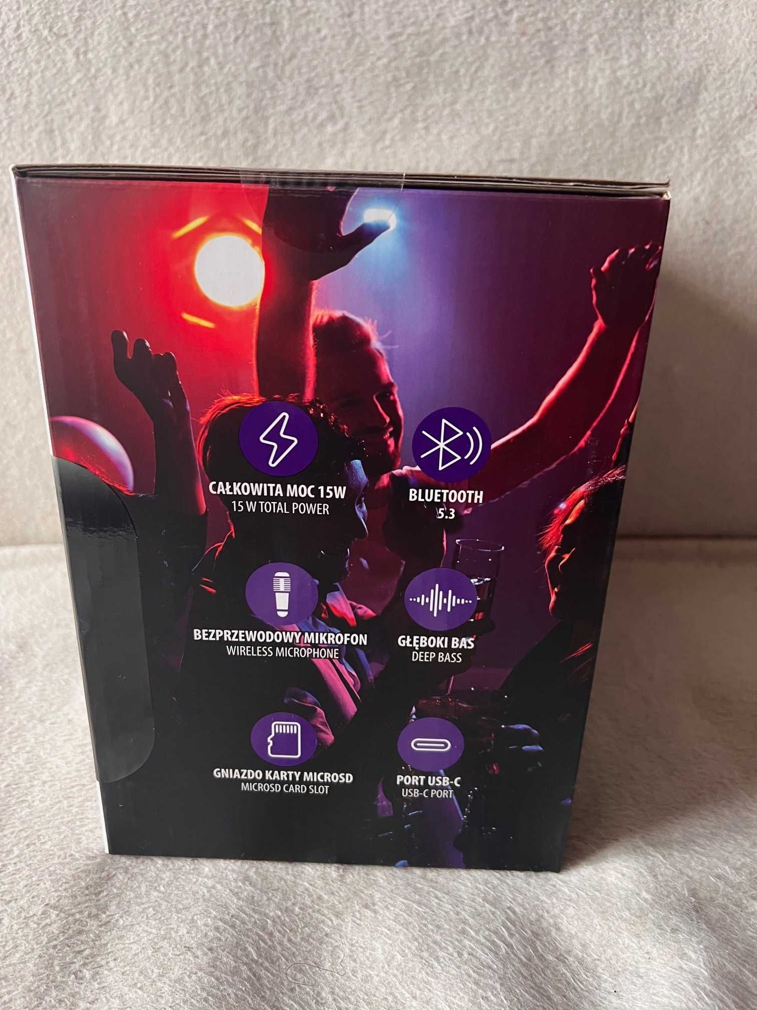 Głośnik Karaoke z modulatorem Cyber Bas 15 W Forever + mikrofon bezp.