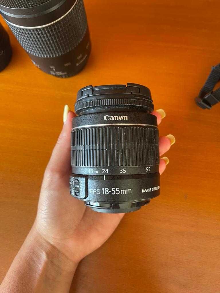 Canon 1200D + 2 lentes + bolsa canon + carregador