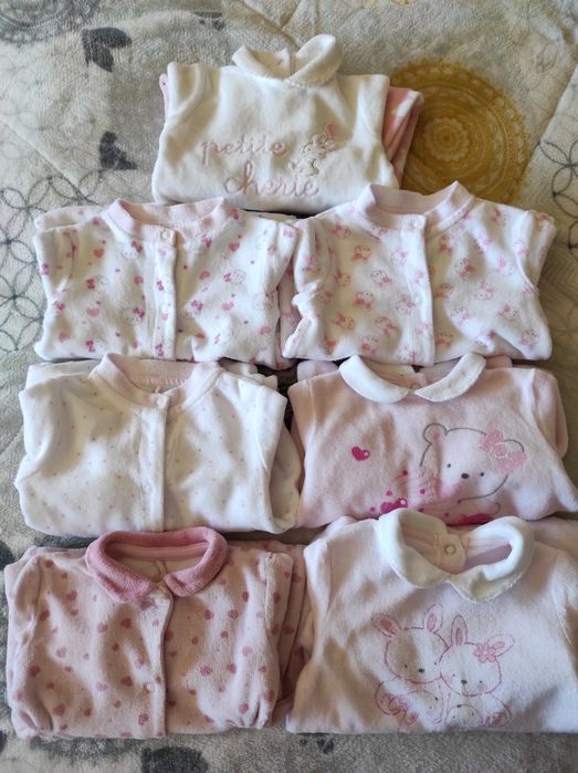 7 Babygrows 1/3 M prénatal como novos