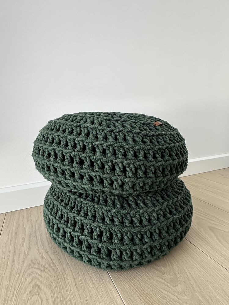 Knitting Factory Pufy scandi dzianinowa handmade 2szt.