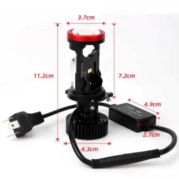 Мини линзы Y7D H4 Bi LED светодиодные лампы ближний дальний комплект