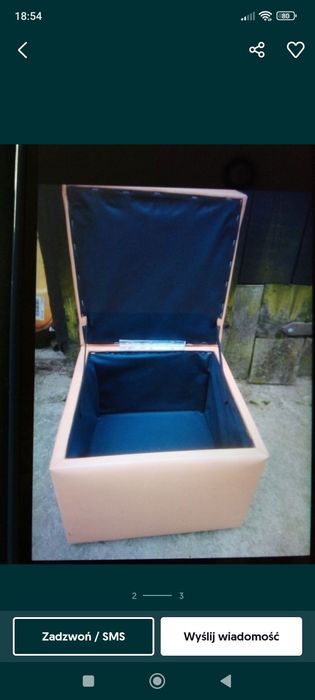 Stolik kawowy retro vintage plus dwie pufki zy pojemnikiem