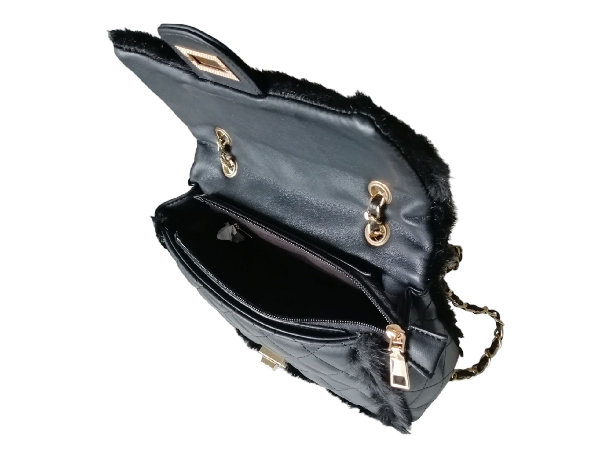 klasyczna listonoszka damska torebka na ramię, modna czarna torba