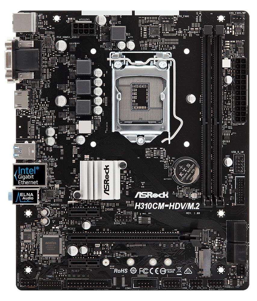 Комплект asrock h310cm-hdv/m.2 + Core i3 8100 +DDR 4 8GB