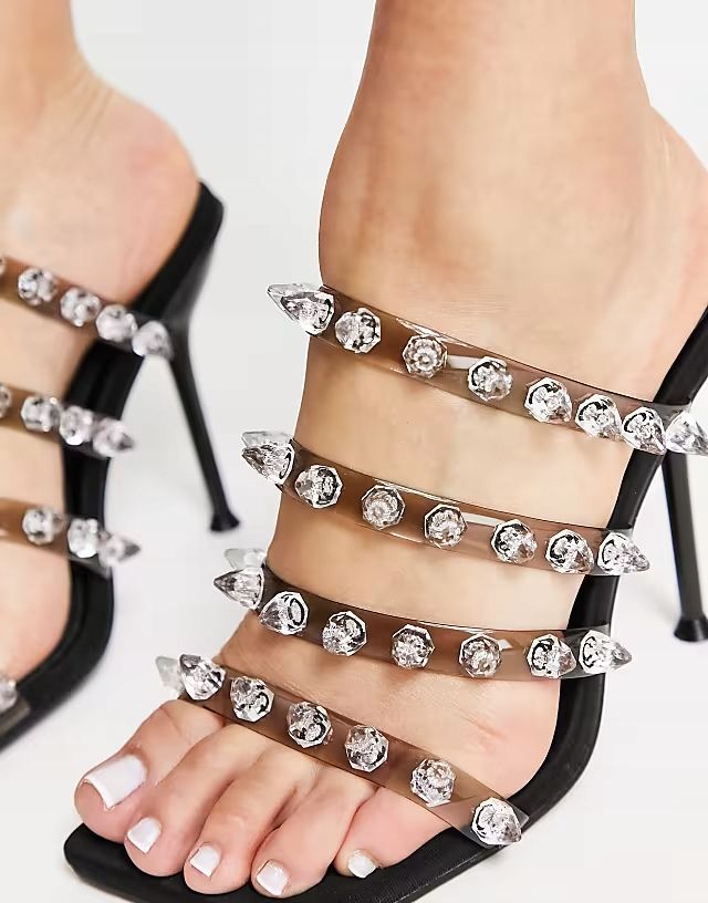 Topshop 37 Szpilki Czarne Zdobione R13048