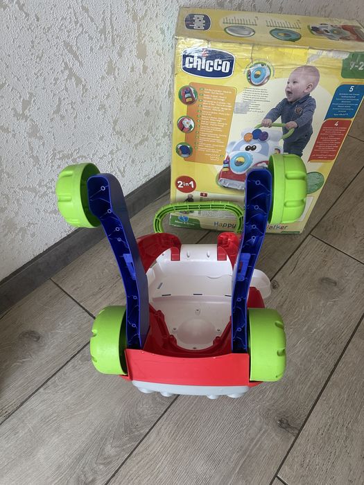 Chicco ходунки 2-в-1  Happy Hippy Walker, каталка, штовхачі