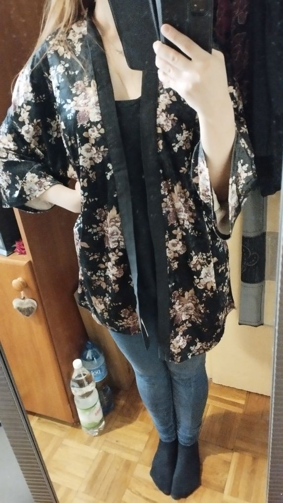 narzutka nocna na bieliznę M/L kimono porannik szlafrok szlafroczek