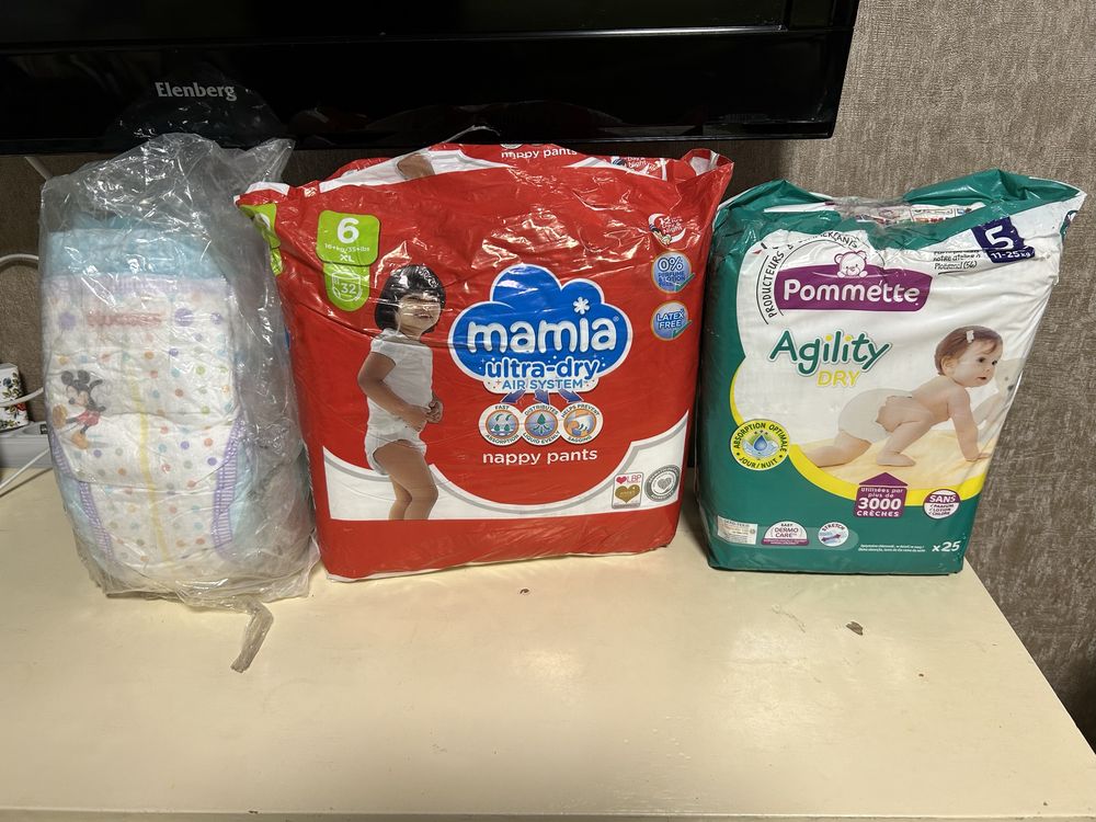 Підгузники huggies 6, трусики mamia 6