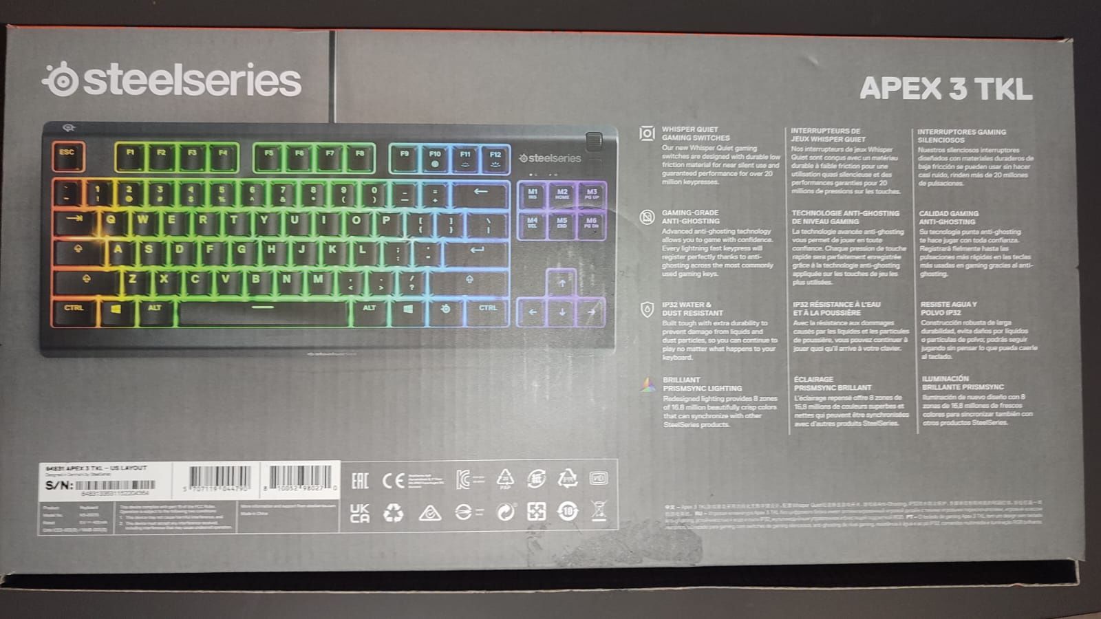 Steelseries apex 3 tkl stan idealny klawiatura gamingowa