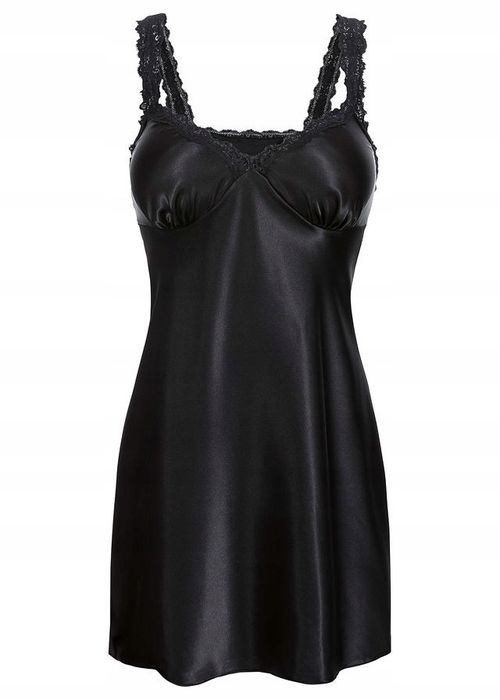 B.P.C koszula nocna satynowa z koronką czarna r.44/46