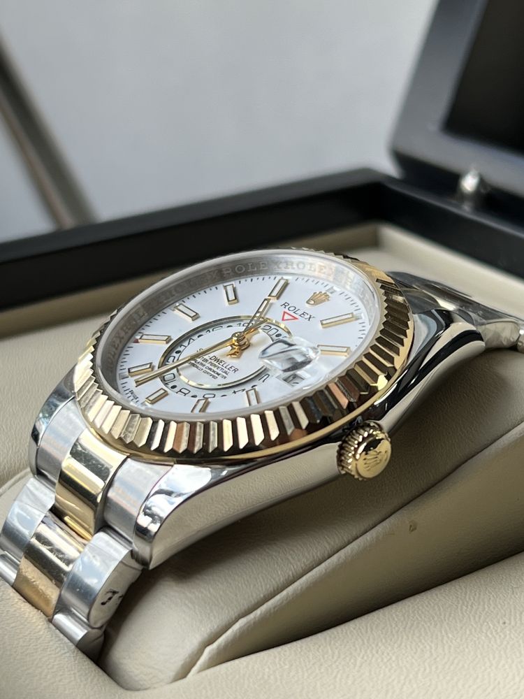 мужские наручные часы Rolex SKY-DWELLER white