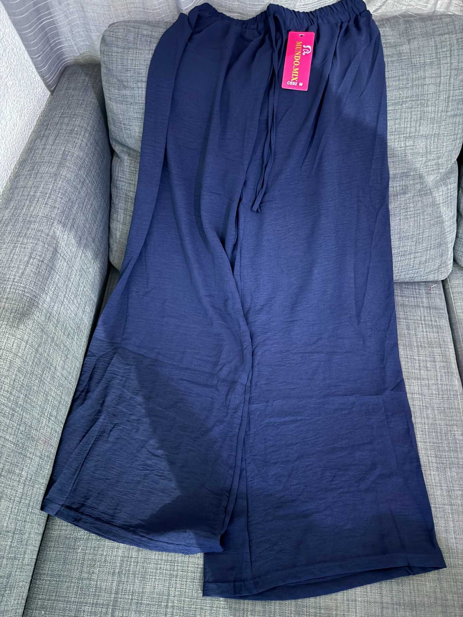 Pantalona de tecido Azul