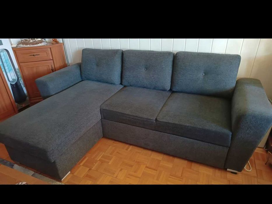 Narożnik z funkcją spania - kolor SZARY