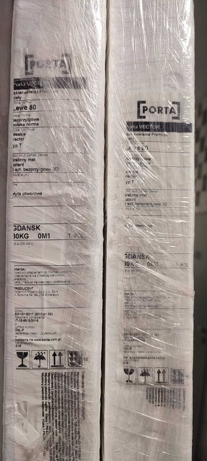 Skrzydło Porta Vector T 80 cm, bezprzylgowe, 2 x lewe