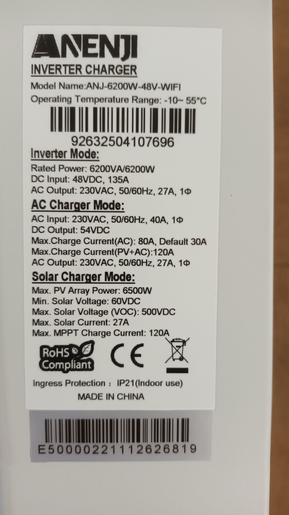 Falownik Anenji 6200 z wifi