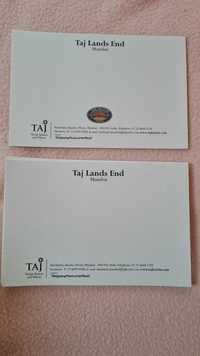 Luksusowy Hotel Taj Lands End Mumbai papeteria papier kredowy wizytowy