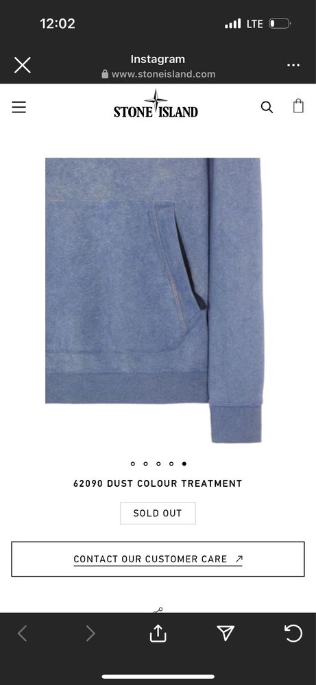 худи stone island DUST COLOUR TREATMENT 62090