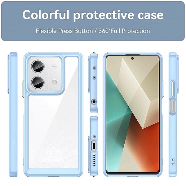 Etui Outer Space Case z żelową ramką do Xiaomi Redmi Note 13/5G - nieb