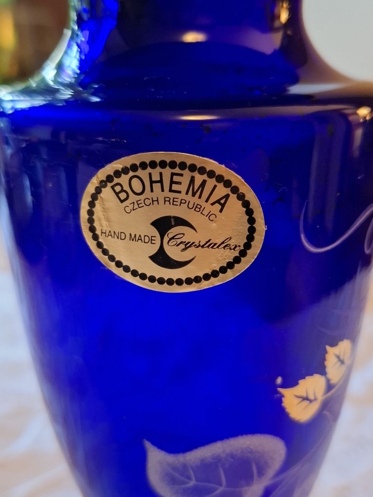 Kobaltowy wazon Bohemia