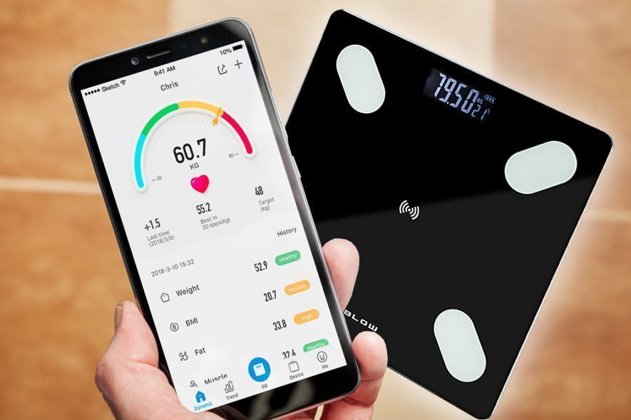 Analityczna waga łazienkowa Bluetooth 25 funkcji 180kg BLOW 44-092#