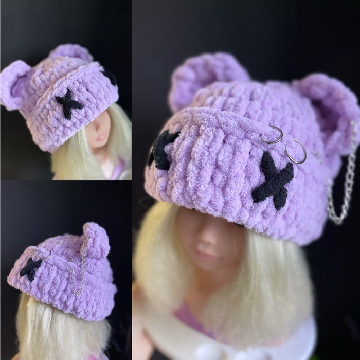 Шапка балаклава с ушами мишки,зайца плюшевая детская/взрослая