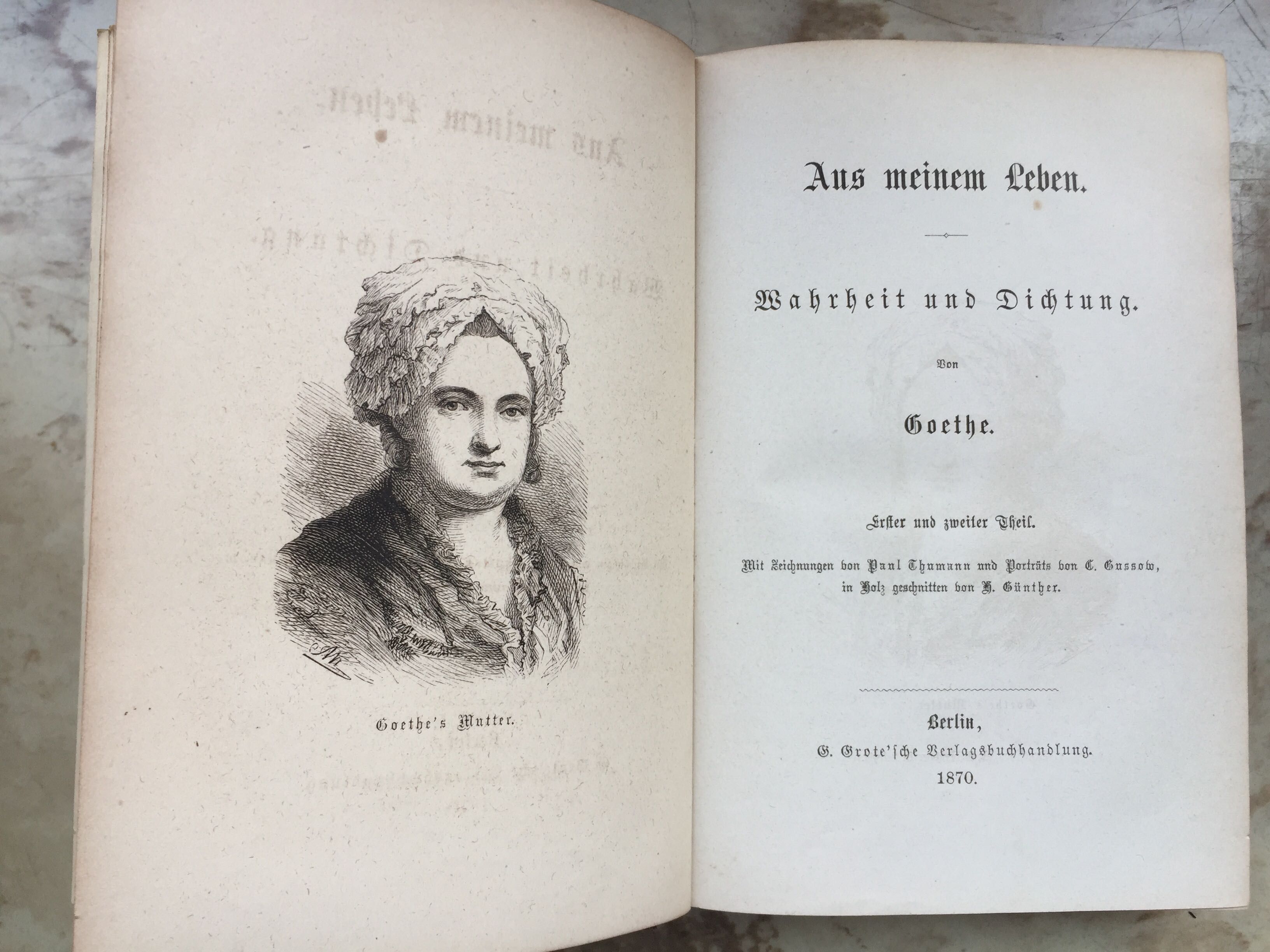 Антикварна книга Гёте 1869-1870 рік видання, 5 томів
